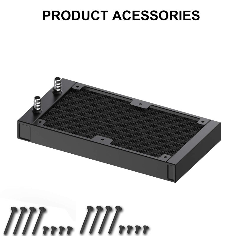 Clyxgs Water Cooling Radiator, 12 Pipe Aluminum Heat Exchanger Radiator with Tube for PC CPU Computer Water Cool System DC12V 240mm - Image 5